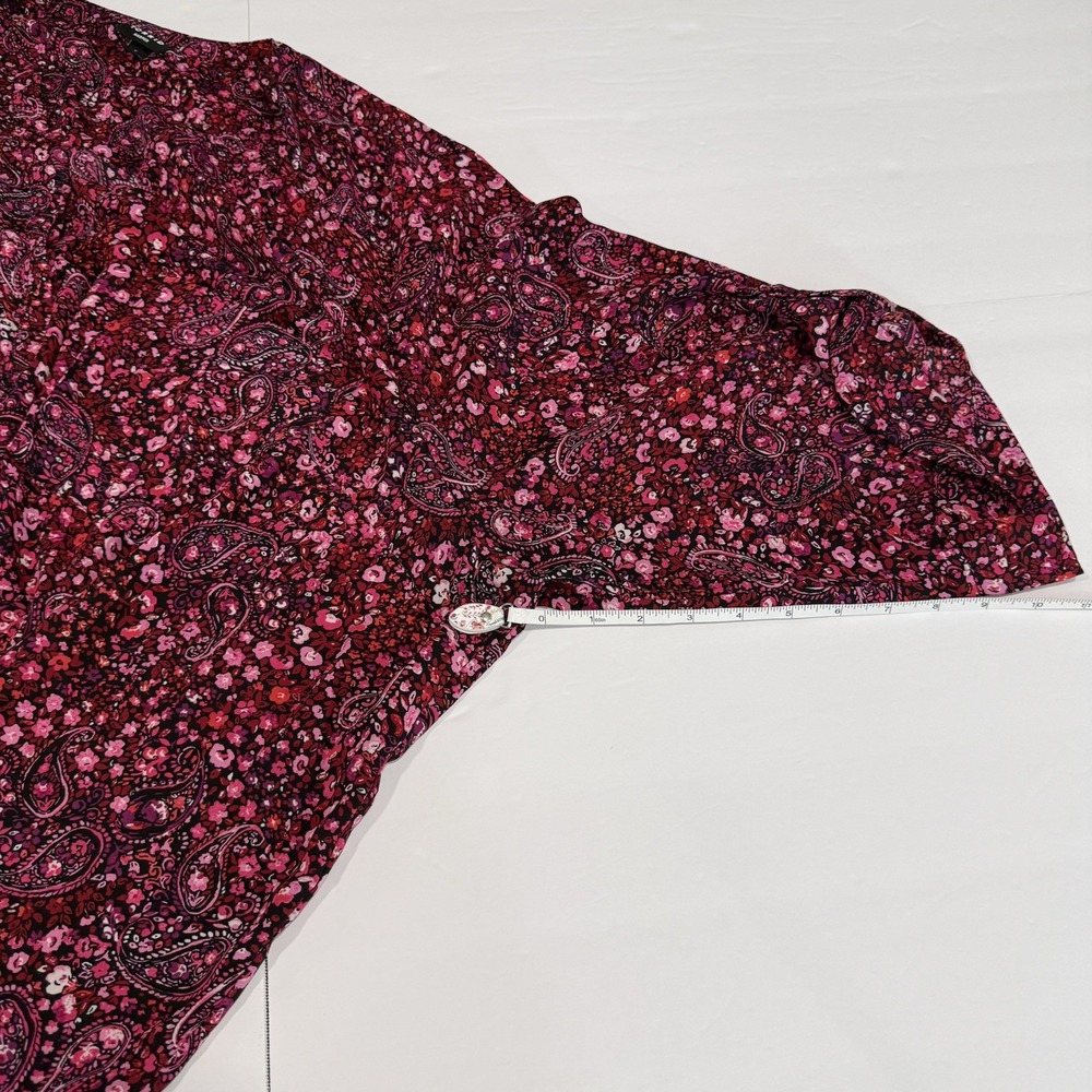 Torrid Harper Pink Floral Paisley Georgette 3/4 Sleeve Pullover Blouse Size 5X - Picture 11 of 12